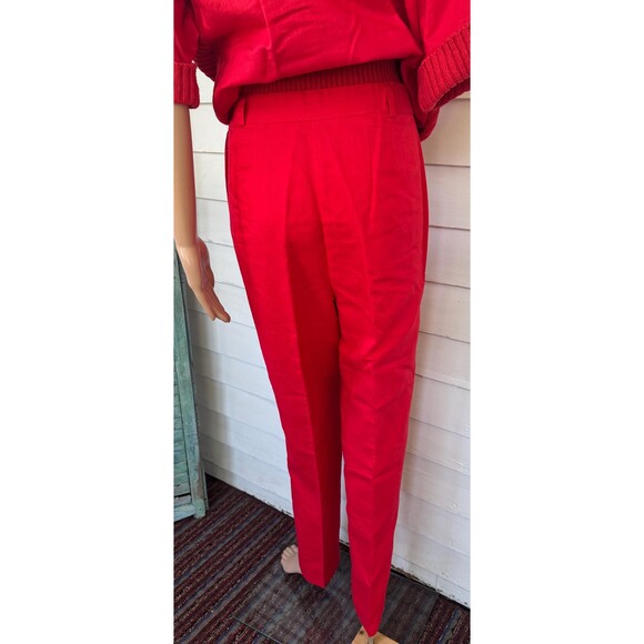 80s Red Pants Outfit Nautical Sweater Vintage M Double Button - Picture 6 of 10